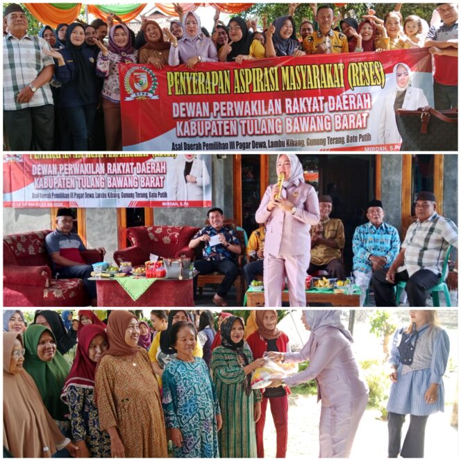 
 Mirdah Alpiyanto, S.P.d. Anggota Dewan DPRD Kab – Tulang Bawang Barat Menggelar Reses di Tiyuh Cahyo Randu Sekaligus Bagikan Sembako Kepada 160 Warga