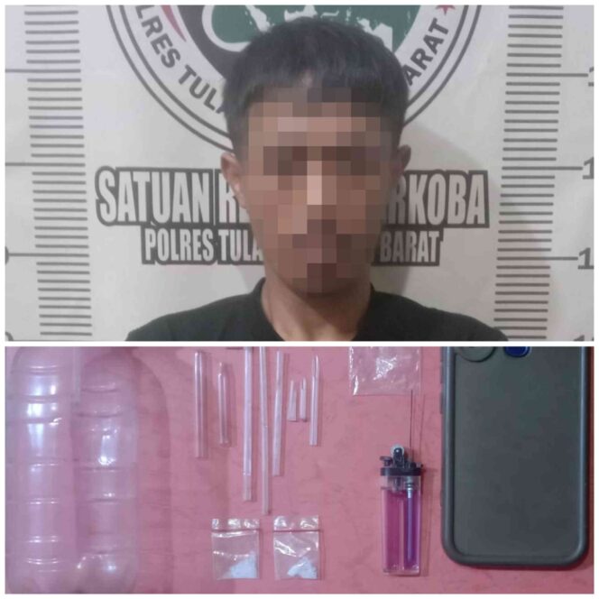 
 Satresnarkoba Polres Tulang Bawang Barat Mengamankan Seorang Pria yang Kedapatan Membawa Narkoba Jenis Sabu