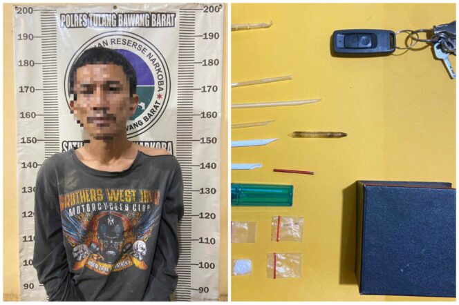 
 Kedapatan Miliki Sabu seorang Pria Dewasa Diringkus Sat Res Narkoba Polres Tulang Bawang Barat