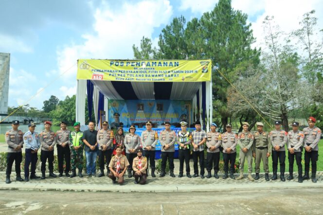 
 Pamatwil Polda Lampung Bersama Kapolres Tulang Bawang Barat Cek Pos Pengamanan Ops Ketupat Krakatau 2026